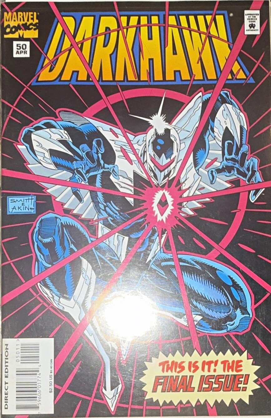 Marvel Comics Darkhawk #50 Direct Edition Single Issue Comic Book Ian Akin